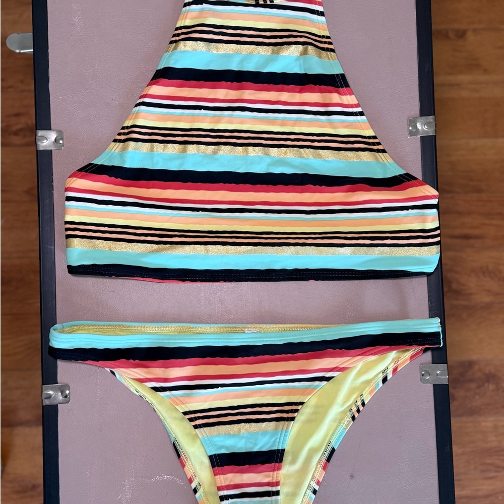 Aerie Vibrant Yellow and Red Bikini Swimwear